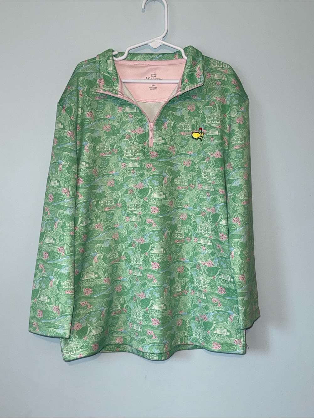 Masters Pink and Cream Crewneck Top